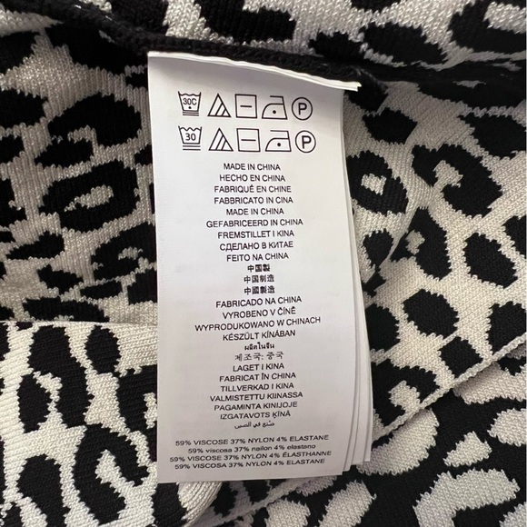 NWT MICHAEL KORS Black/White Leopard Print Sleeveless Ruffle Mini Dress Sz XS - Picture 12 of 13